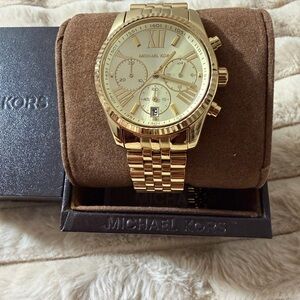 Michael Kors Gold-Tone Watch with Chronograph